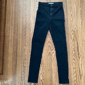 Top shop “Joni” high waisted black skinny jeans